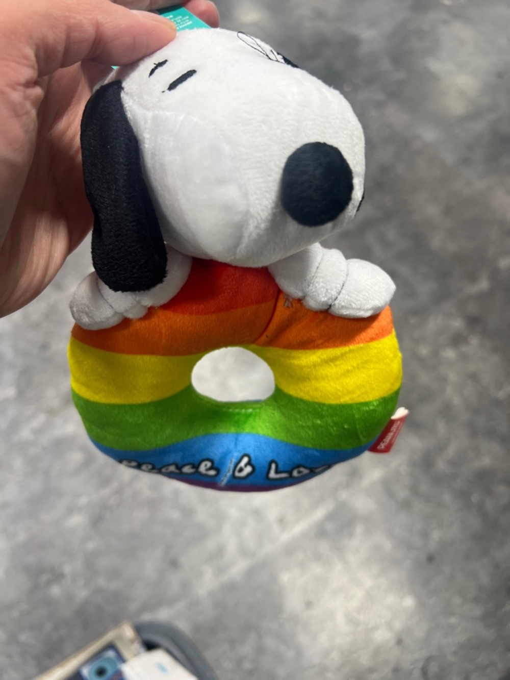 Snoopy Rainbow Plush Ring Dog Toy